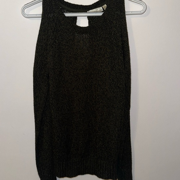 Cloth By RD Women's Sweater Dark Green Open Back and Sleeve Boho Size S - Picture 2 of 7